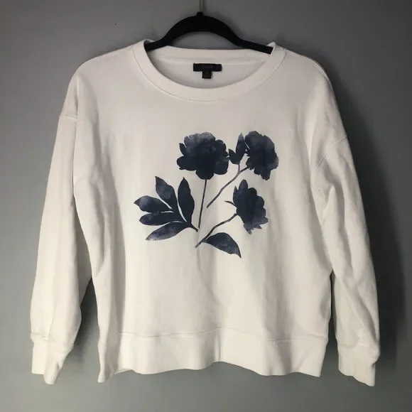 J.Crew Sweater White Knit Cotton Crew Women's XSMALL White - Picture 3 of 15